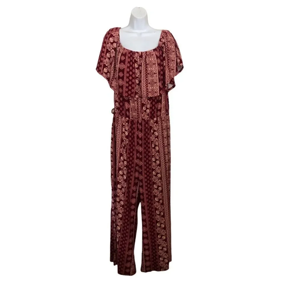 Boho Off The Shoulder Jumpsuit 2X 18 20